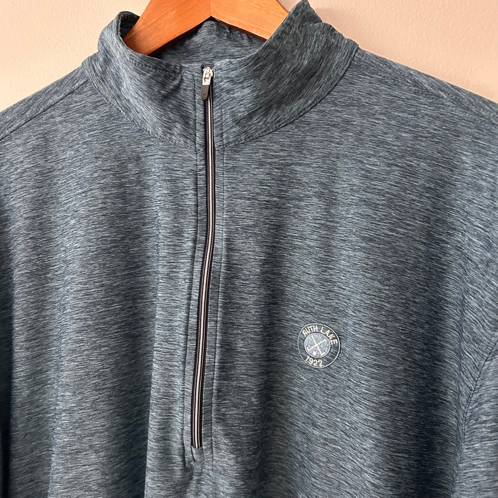 Straight Down Pullover Mens Large Blue 1/4 Zip Golf Performance Shirt Ruth‎ Lake